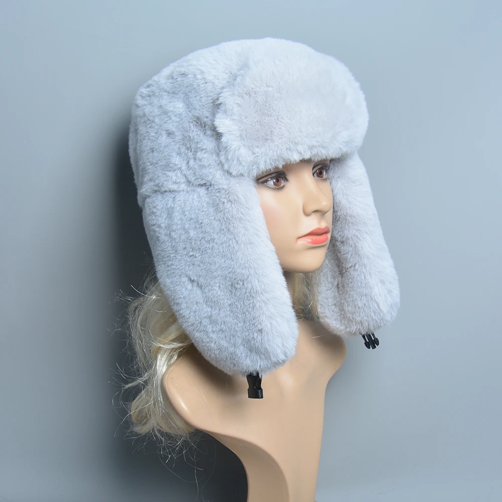 Pilot Winter Hat Outdoor Ski Russian Hat For Women\'s Ushanka Warm Trapper Cap Plaid Bomber Men Hat Faux Fur Earflap Cap