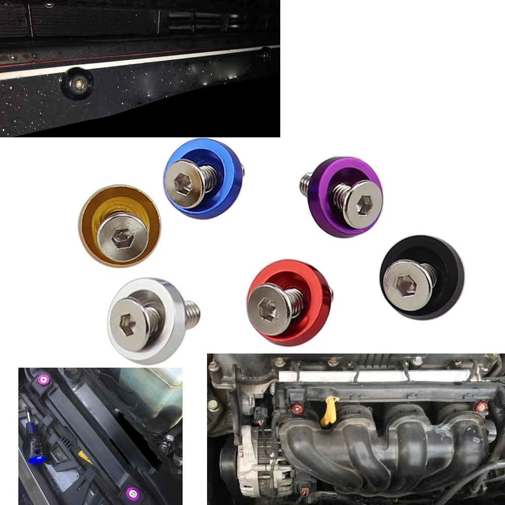 Washer Nut License Plate Bolts Fender Flare Stickers M6x20 Universal Auto Car Styling Tuning Modification JDM Style 10pcs/set