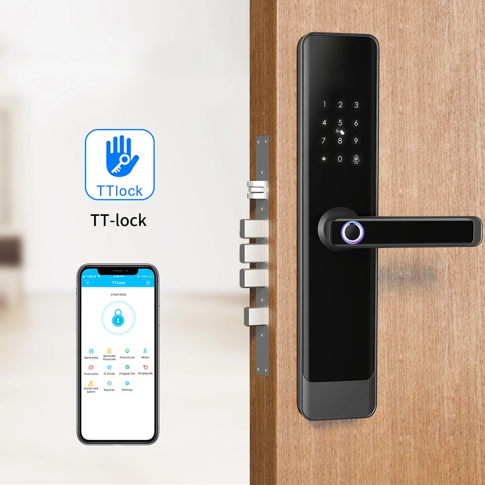 TTlock Electronic WIFI Remote App Cerradura Inteligente keyless Biometric Fingerprint Door Lock