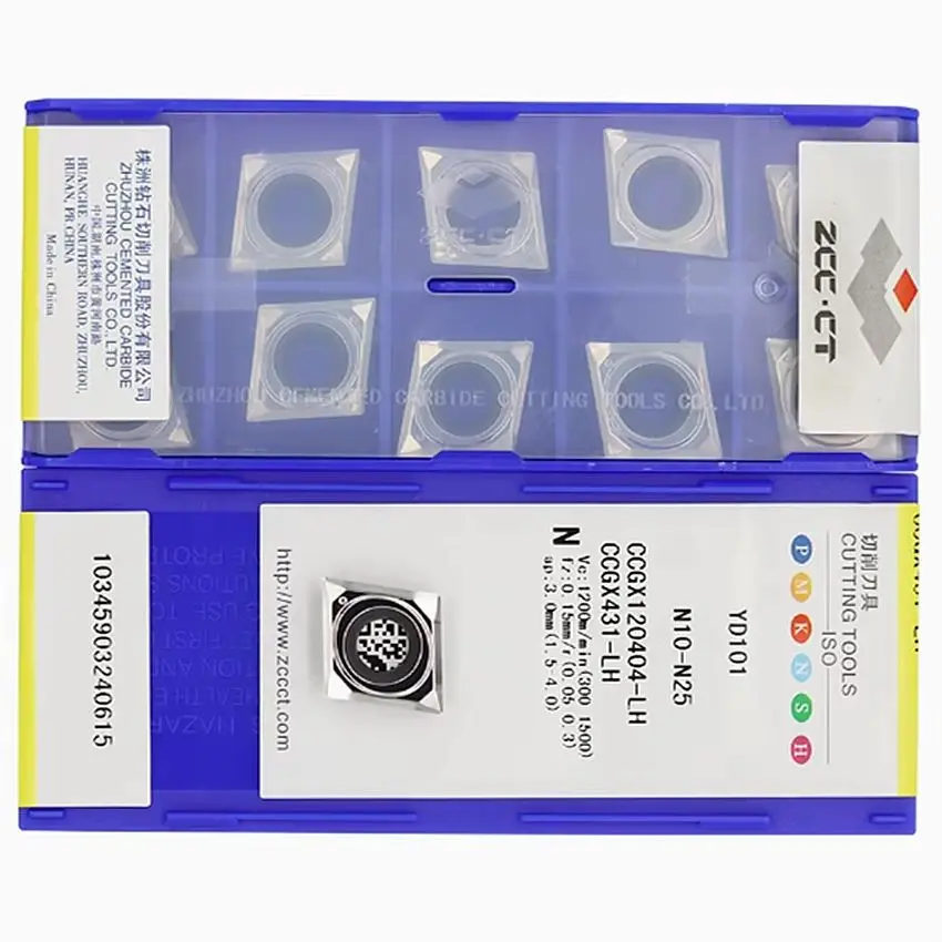 

CCGX120404-LH YD101/CCGX120404-LC YD101/CCGX120404-LC YBG101/CCGX120404-LH YBG102 ZCC.CT CNC carbide Turning inserts 10pcs/box