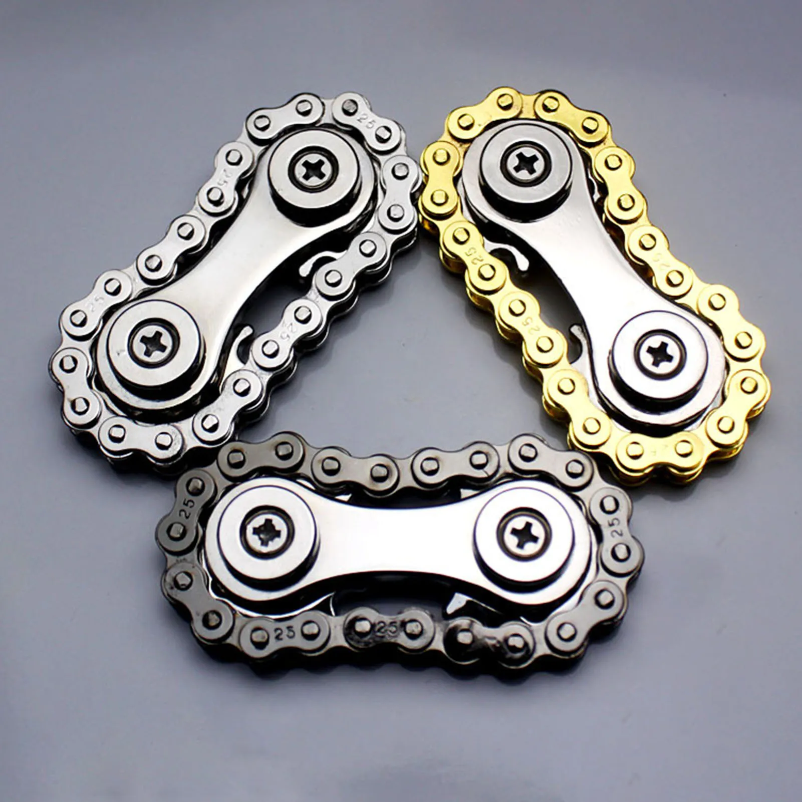 Bike Chain Gear Fidget Spinner Stainless Steel Fidgets Spinner Anxiety Relieve for Adults EDC Novelty Toy