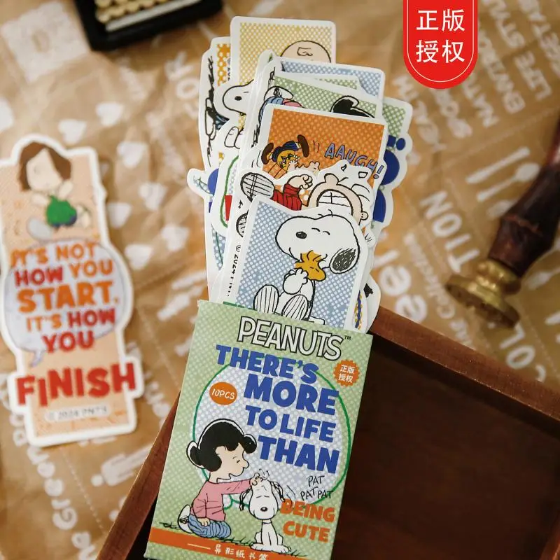 Kawaii Peanuts Snoopy Irregular Paper Bookmark Reading Bookmark High Appearance Reading Mark Card Personality Cartoon Girls Gift