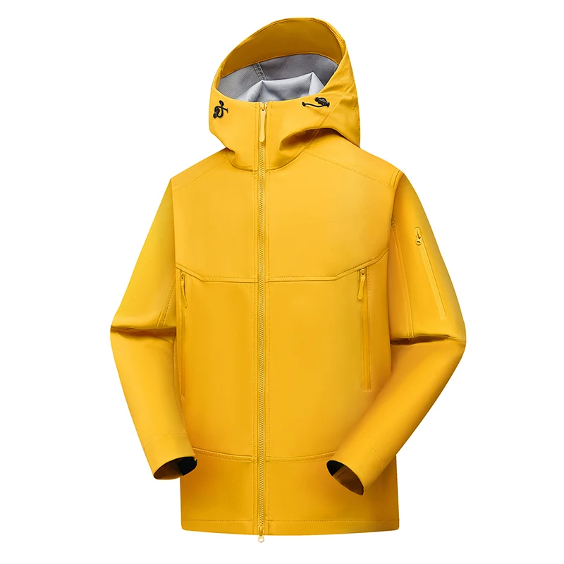 

Men New Spring Autumn Sports Jacket Waterproof Soft Shell Jacket Three Proof Technology Men's Outdoor Hooded Assault Jacket