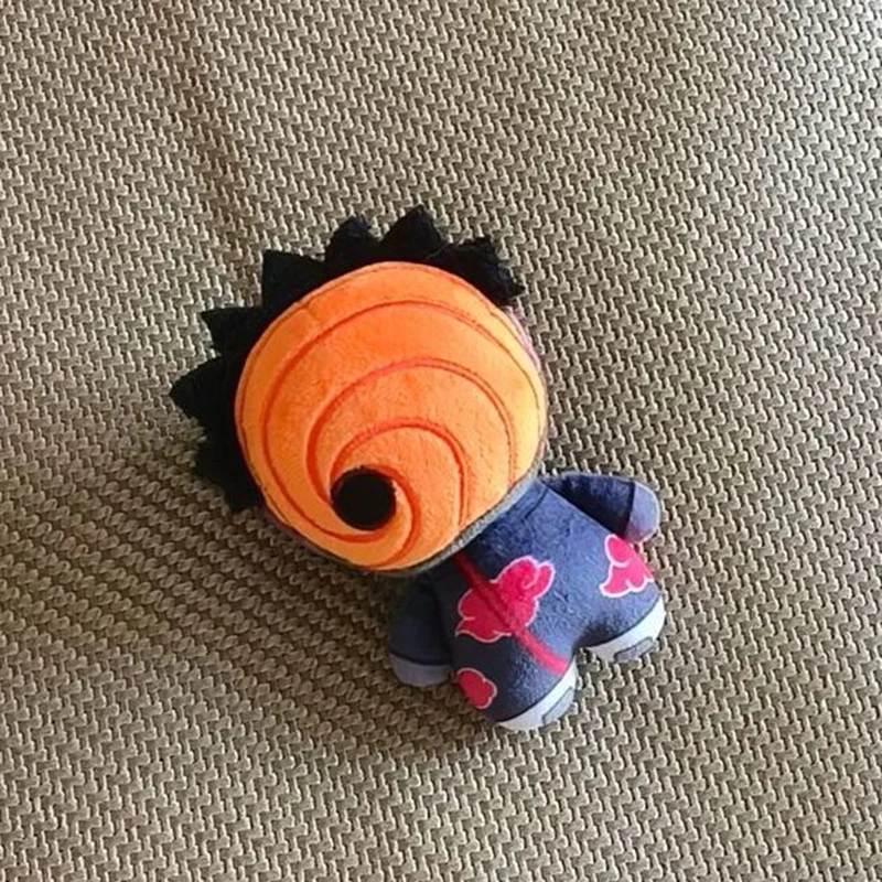Muñeco de Peluche de Naruto Obito Uchiha Tobi de 10 cm, Lindo Peluche con Capa de Akatsuki, Figura de Anime, Regalo Coleccionable para Fans de Naruto