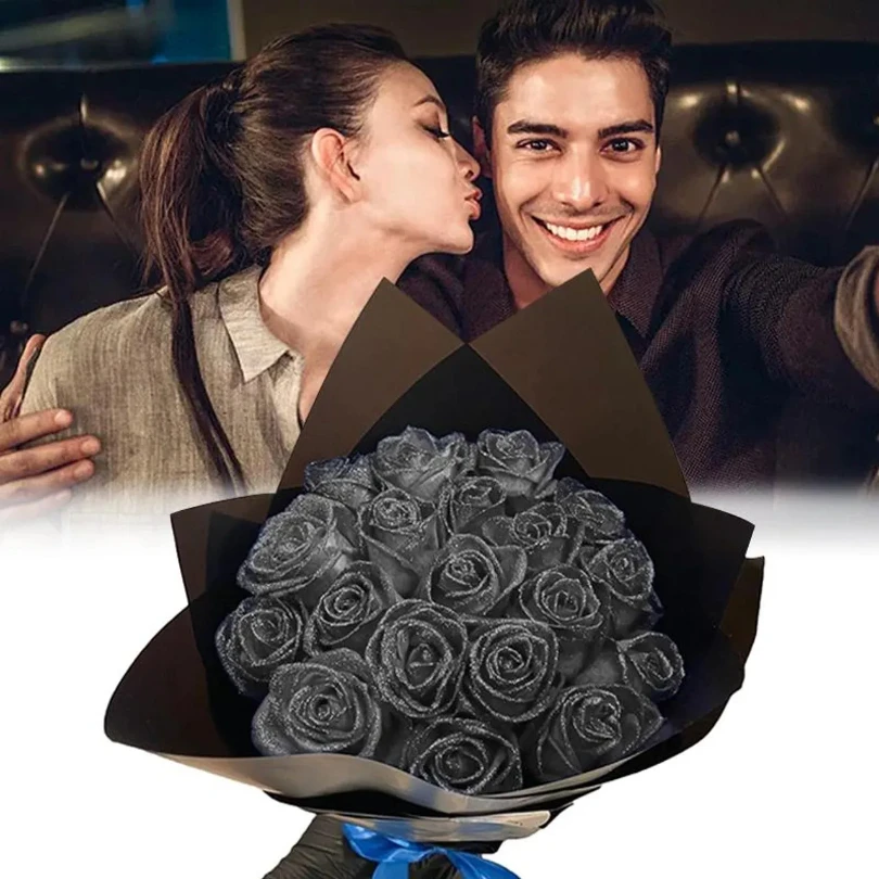 10/30 pezzi 7/6 cm Glitter fiore artificiale rosa Festa della mamma/San Valentino ragazza amica moglie bouquet fai da te regali per il matrimonio Compleanno