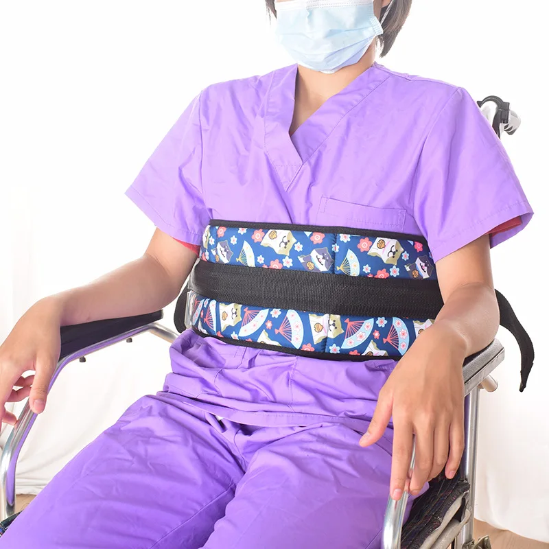 New Wheelchair Safety Restraint Belt Widened Reinforced Binding Strap Double Side Adjustable Harness Nursing Care Accessories