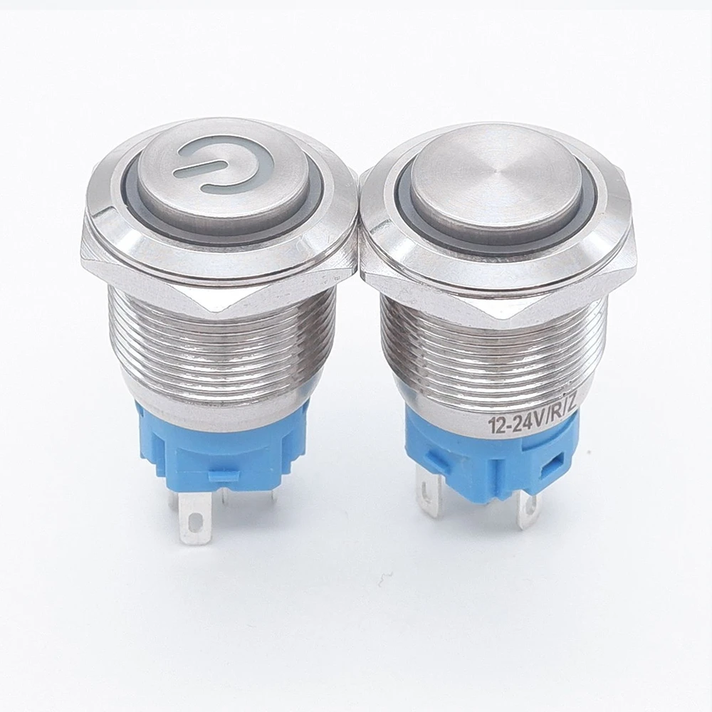 12mm 16mm 19mm 22mm metal button switch high head open close start button  6v 12v 24v 110v 220v waterproof Power control on off