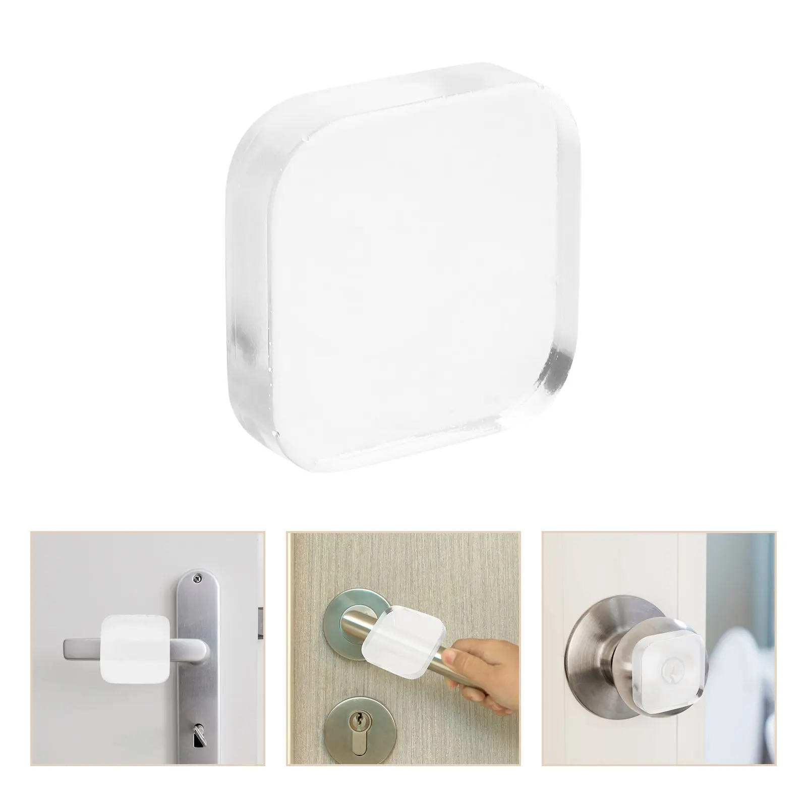 6 ชิ้นล้างกันชนประตูผนังป้องกันแผ่นกาวตู้เย็นลูกบิดป้องกันเงียบโปร่งใสป้องกันการชนกันประตู RV