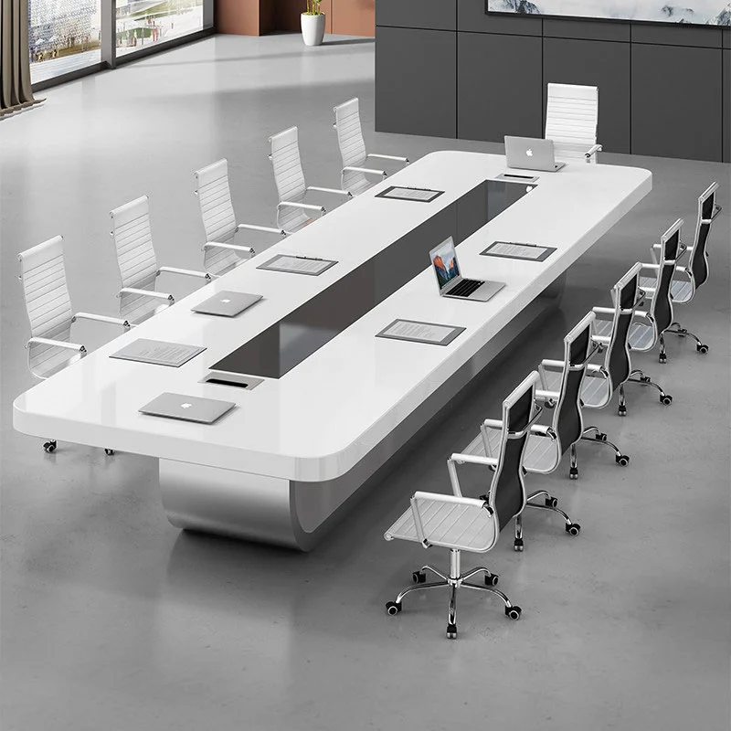 

Modern Luxury Commercial Office Furniture Set Long Conference Table Room MDF Wood Boardroom Meeting Table Office Desk And Chairs