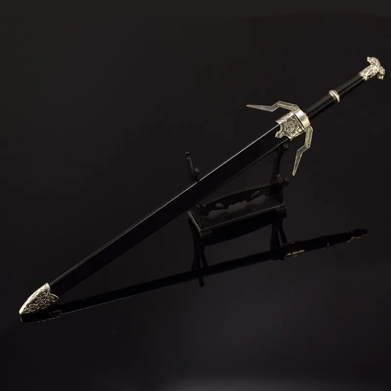 30cm Wizard Game Geralt Double Headed Beast Steel Sword Weapon Periphery Model Alloy Ornament Collection Birthday Gift Toys Boys