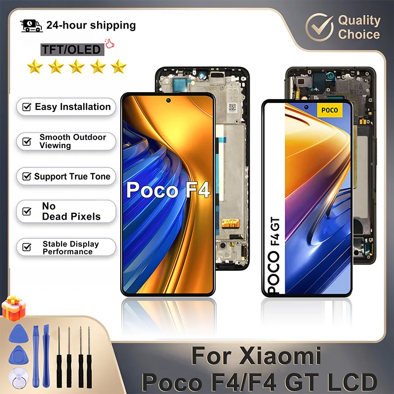 Amoled Lcd for Xiaomi Poco F4 Gt Lcd 21121210g Display Digitizer Assembly Oled for Poco F4 Screen 22021211Rg Display Repair Part