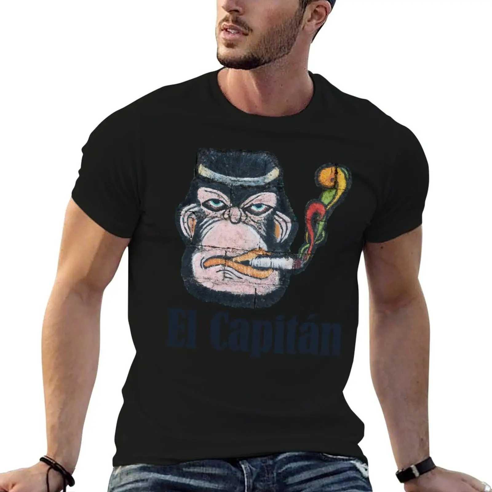 

Крутой человек, роскошная 100% рубашка с самосборчиванием, футболка El Gift Capitan Startup Monkey Leader Job, футболки из хлопка