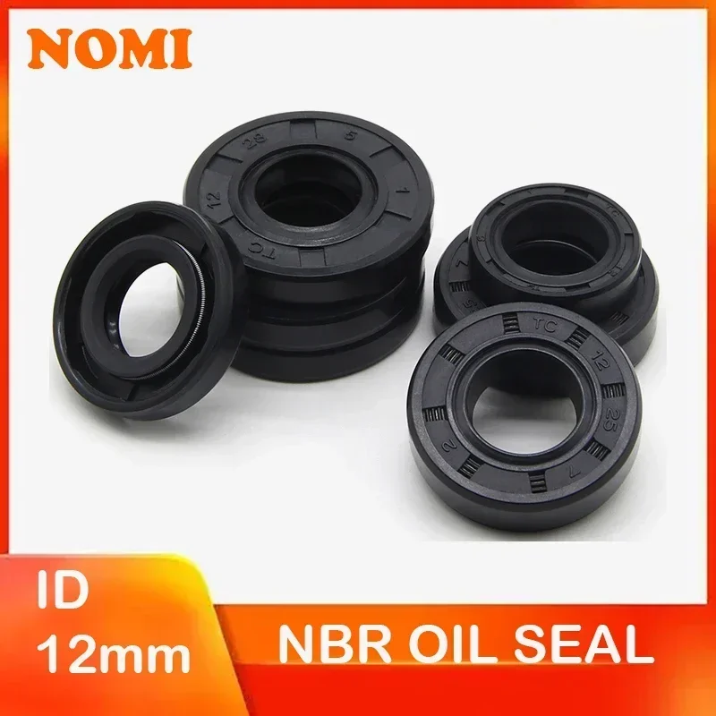 2/5pcs ID 12mm NBR Nitrile Rubber Shaft Oil Seal TC-12*19/20/21/22/23/24/25/26/28/30/32/35*5/6/7/8/10 Nitrile Double Lip Oil Sea