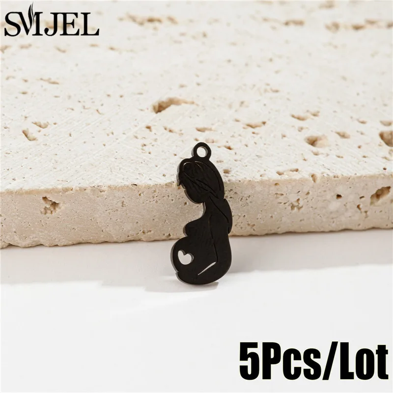 5pcs/lot Family Mom Charms DIY Accessories for Necklace Jewelry Making Stainless Steel Breast Feeding Pendants Mother Gift