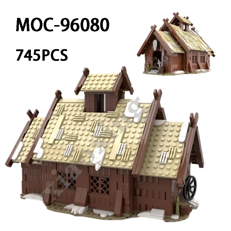 Nowy MOC-96080 Ocean Story wioska Mead House 745 sztuk zmontowane zainteresowanie dla dorosłych klocki do budowy Model zabawki dla dzieci DIY prezent urodzinowy