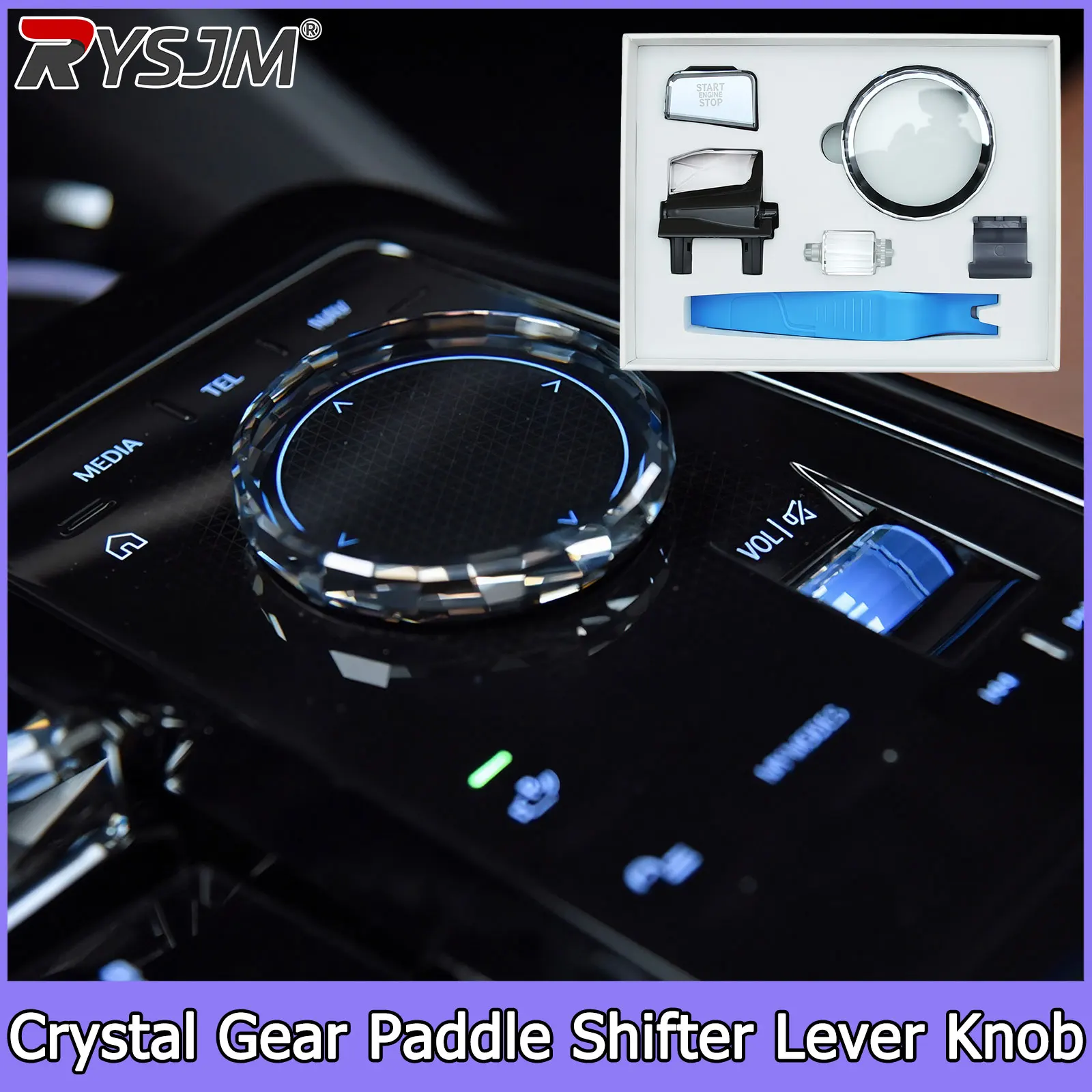 

Luminous Light 4 Piece Set Crystal Gear Paddle Shifter Lever Knob For BMW G20 ix3 G01 G08 G02 G22 X5 G05 X6 G06 X7 G07
