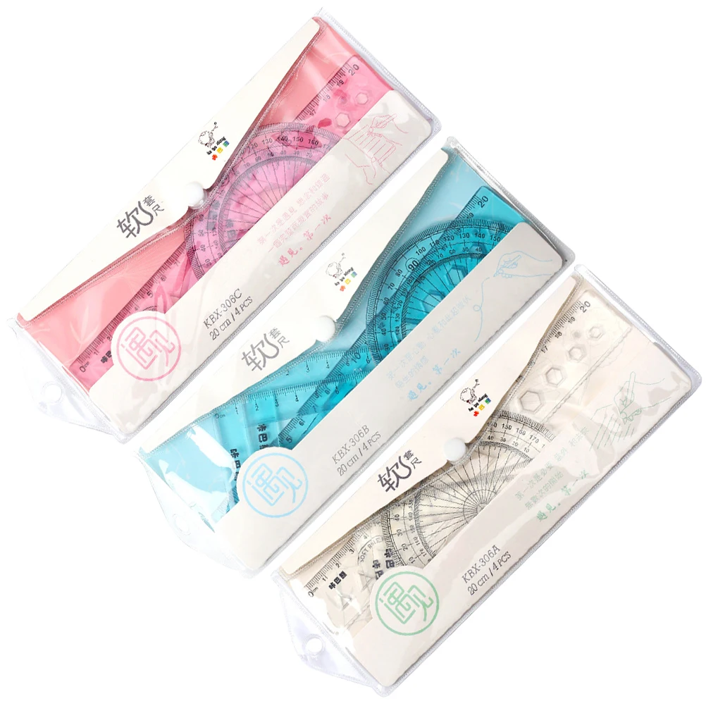 

Ruler Kids Student School Transparent Plastic Wearproof Easy to Carry Measurement Tools Stationery Accessories