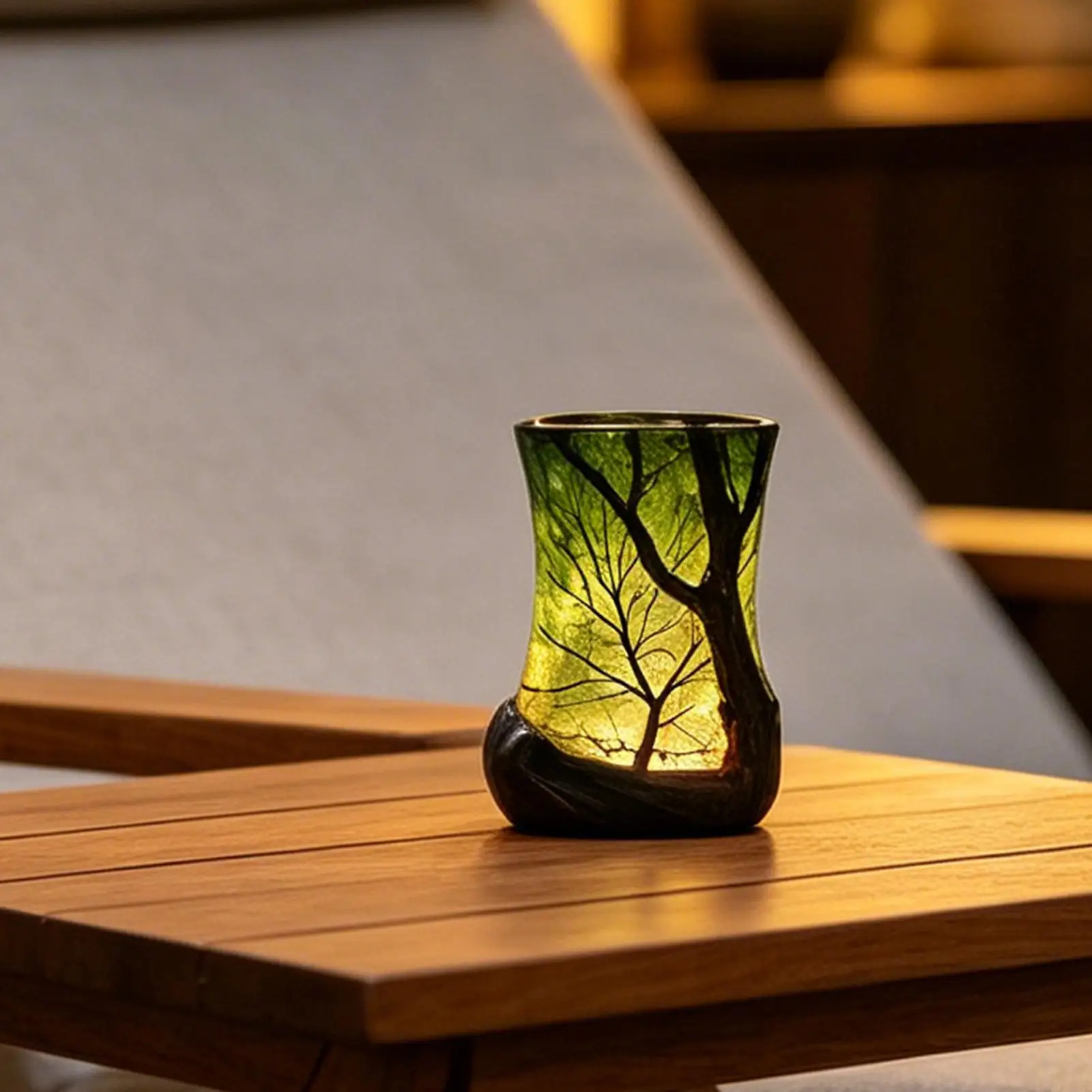 Bedside Table Lamp Forest Nightlight Decorative Ambient Light for Home Office Bedroom Study Room Desk Bookshelf Reading Corner view 3