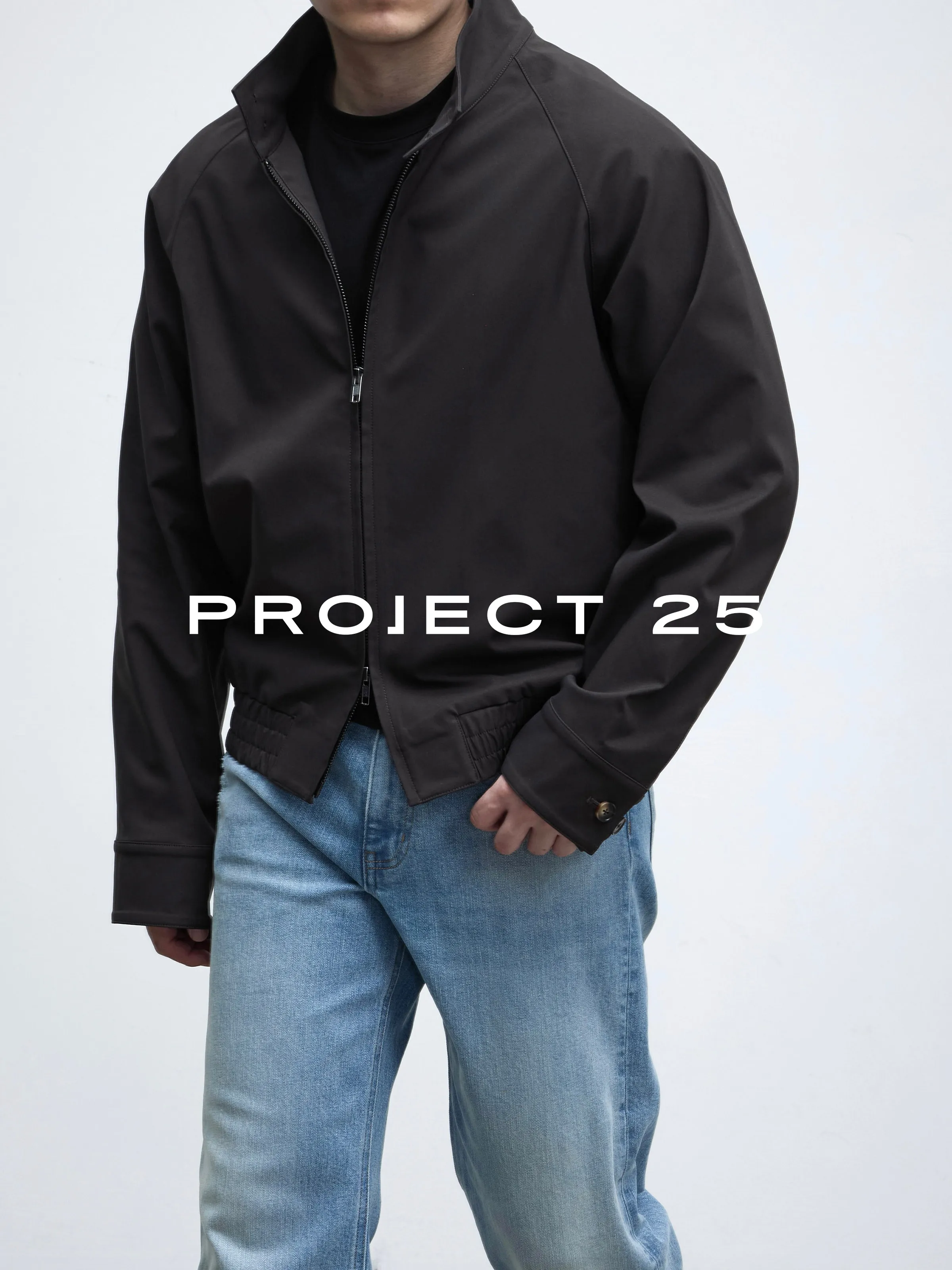 PROJECT 25 Men's Jacket Short Oversized Stand Collar Simple High-End Casual Daily Commute Outerwear
