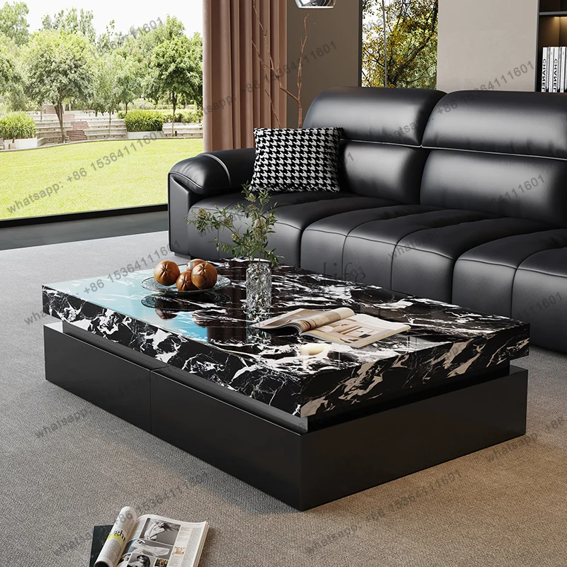 

Rectangular coffee table, Italian minimalist, modern minimalist, high-end, new rock coffee table