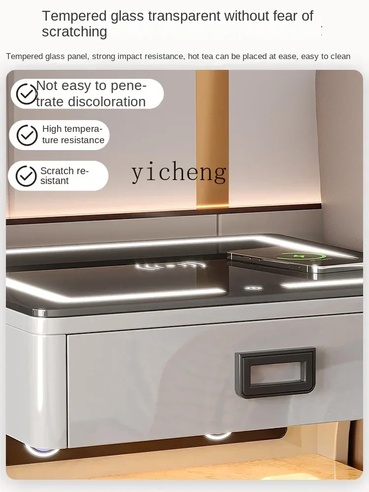 XL smart safe bedside table integrated bedroom anti-theft rock slab household storage cabinet