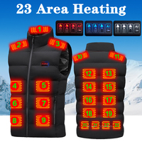 23 Areas Heated Vest Men Jacket Heated Winter Womens Electric Usb Heater Tactical Jacket Man Thermal Vest Body Warmer Coat 7XL