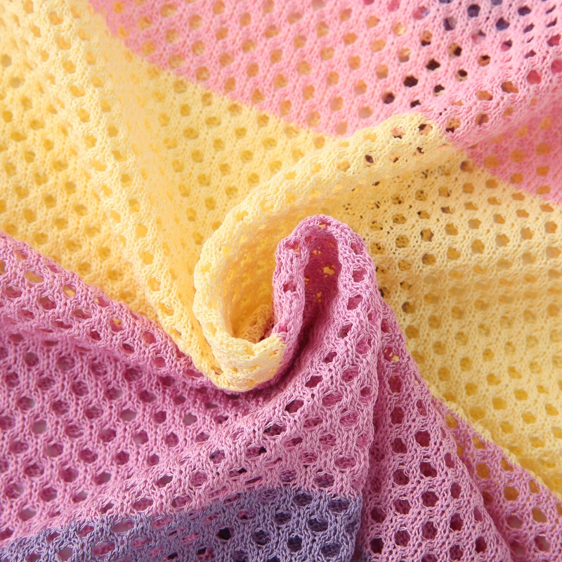 Sweet Knitted Hollow Design ort Sve Women's Striped Slimming Top Dopane Sle Summer New Arrival Casual Commute Wind