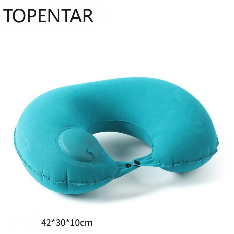 Ergonomic Inflatable Neck Pillow for Balanced Neck Support Manual Inflation Adjustable Firmness Soft Portable Travel Pillow