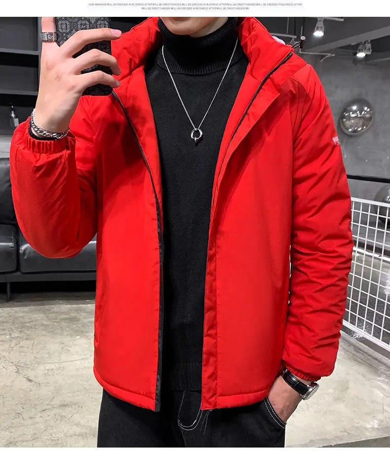 Winter New Parkas Men Wind Proof Warm Casual Parkas Fashion Jacket Men Trend Versatile Korean Loose Casual Fleece Thick Parkas