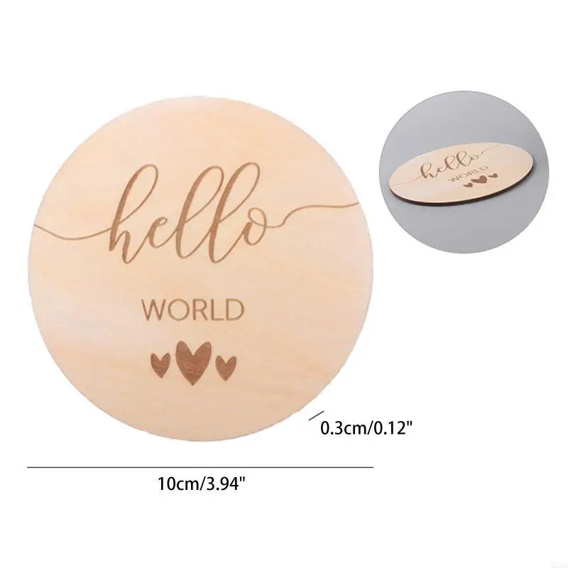 Q22d 12 PCS/مجموعة بطاقات Baby Wooden Cards Memorial Memorial Netors شهرية التسجيل الشهري بطاقات الذكرى السنوية