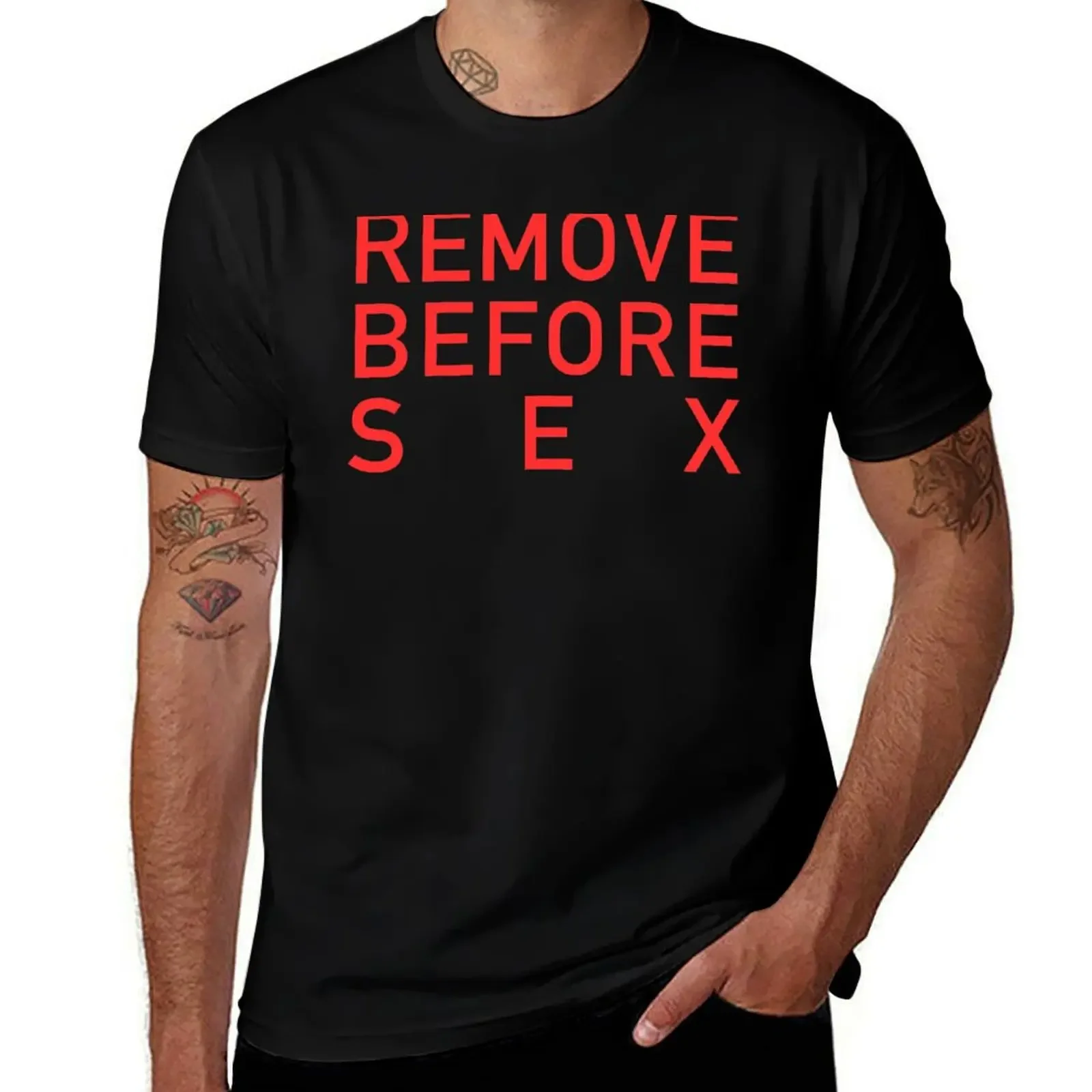 REMOVE BEFORE SEX T-Shirt oversized plus size clothes men clothings