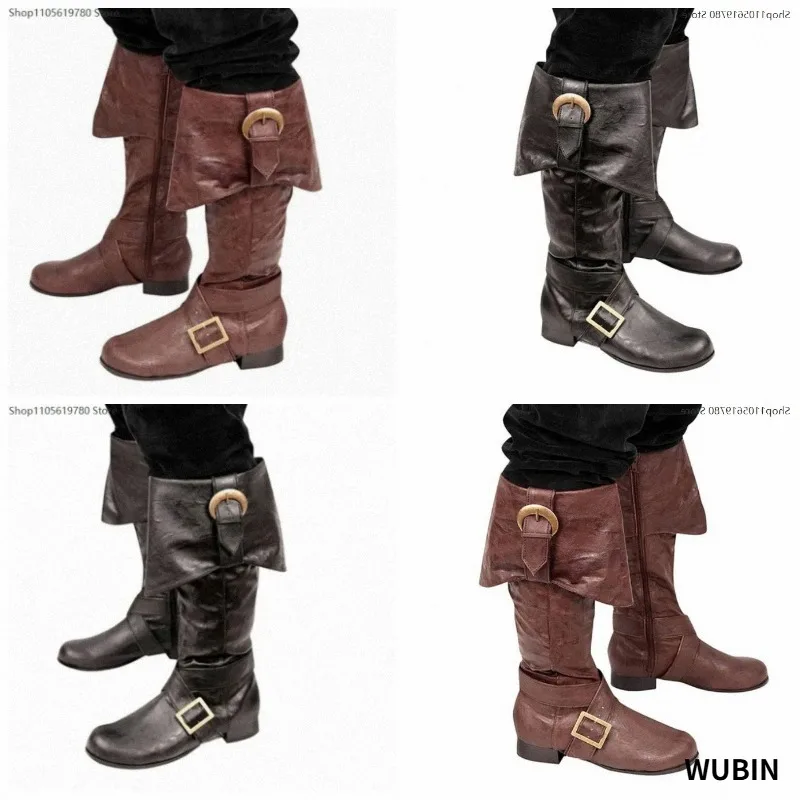 Autumn Winter Buckle Biker Boots Women Plus Size Low Heel Tall Footwear European Cross Border Suitable For Cosplay Theme Outfit