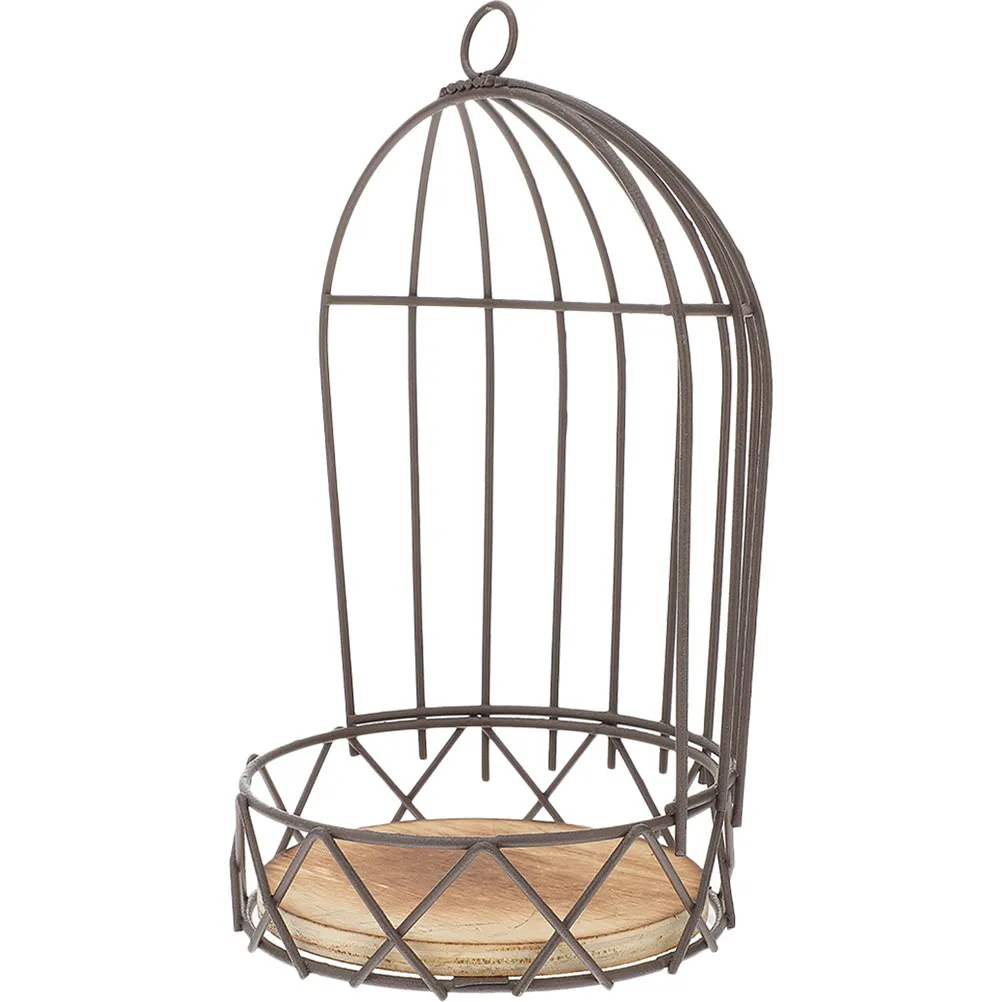 Iron Metal Bird Cage Decoration Hanging Flower Holder Desktop Adornment Artificial Flower Holiday