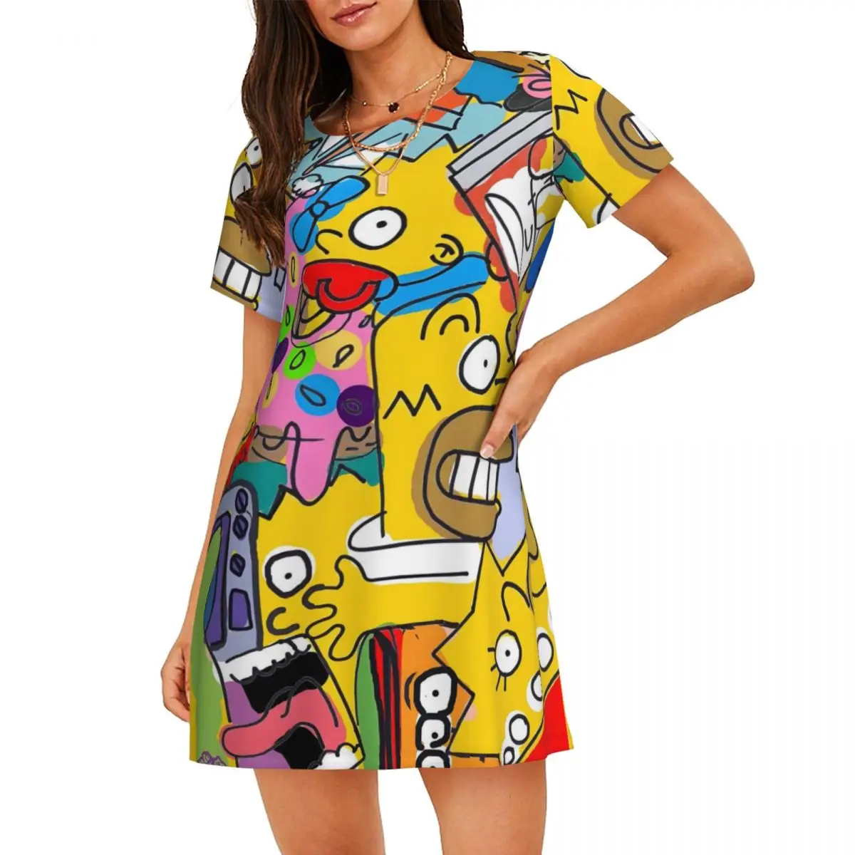 

Пуловер «Симпсоны» на заказ, ночная рубашка для сна, свободная пижама, анимированное платье для ситкома, мягкая ночная рубашка, одежда для сна