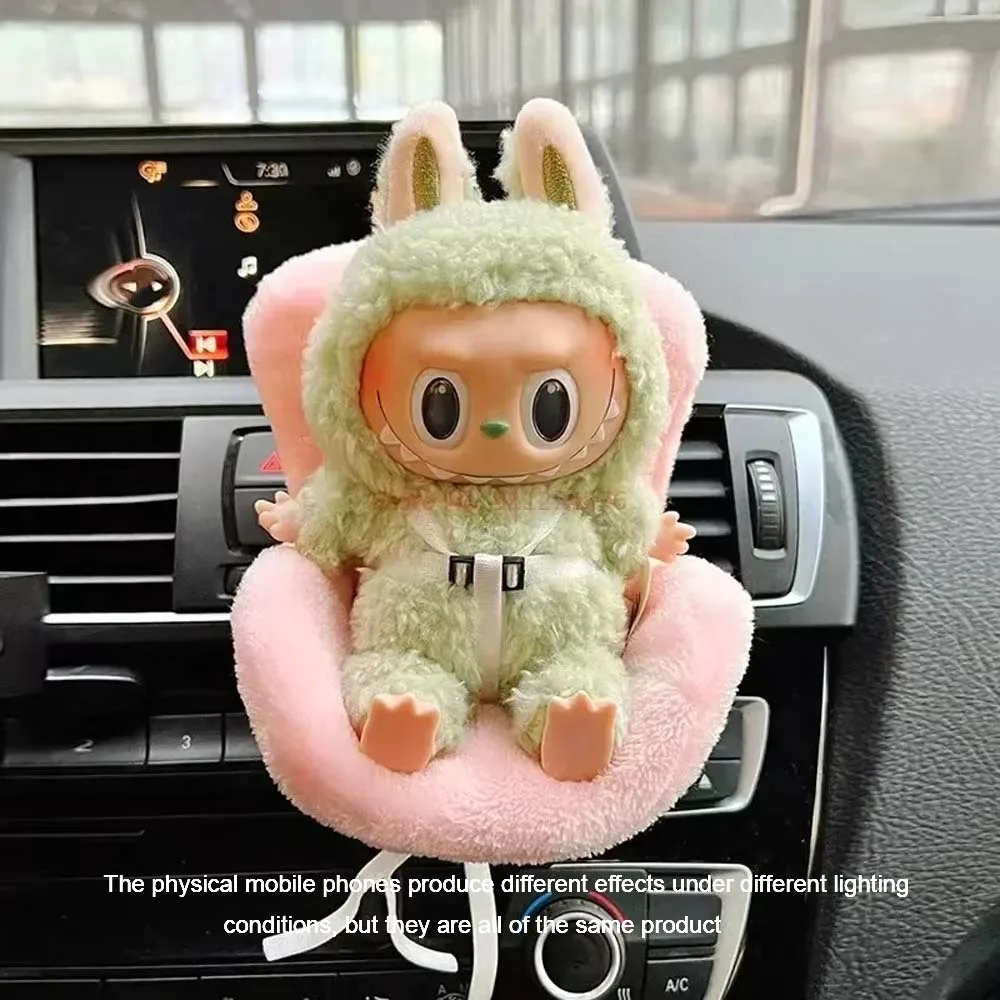 

Cuteness For 17cm Labubu Plush Car Seat Safety Seat with Holiday Gift Air Vent Ornament Doll Accessories For Labubu Safety Seat