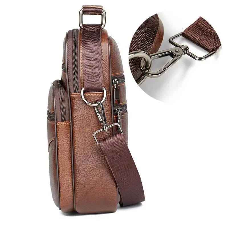 Hot Fashion Men Messenger Bags Genuine Leather Handbags for Man Luxury Brand Male Crossbody Bag for Mini Pad Boy Shoulder Bag