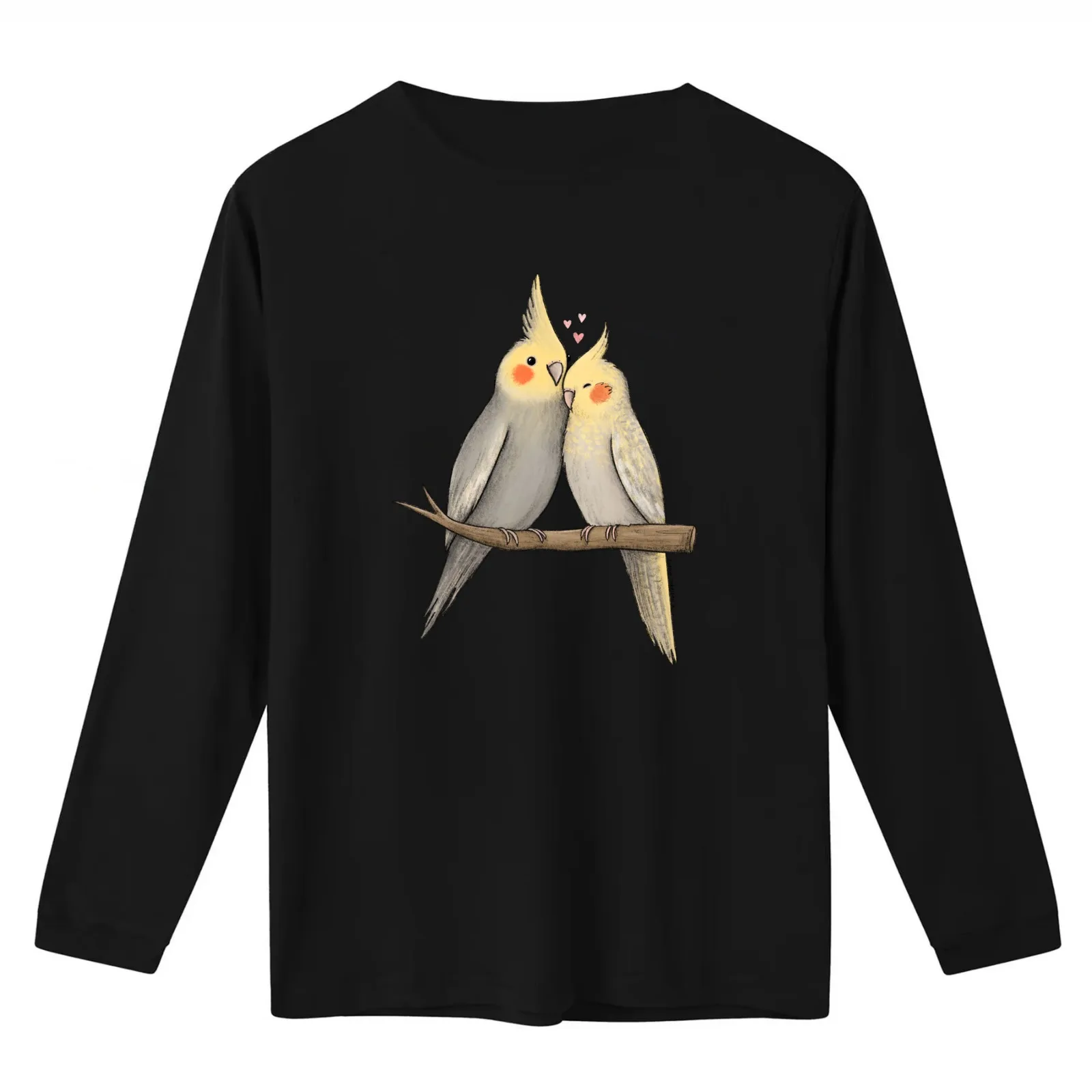 Cockatiel Cuddle T-Shirt Summer Casual Cotton Tee Oversized Streetwear Tops Vintage Graphic Print Loose Fit Short Sleeve