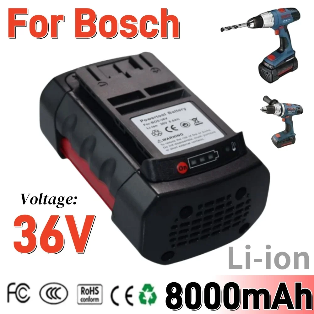 

Replacement Batteries Lithium-Ion for BOSCH 8000mAh 36V Li-ion Rechargeable Battery BAT810 BAT836 BAT840 GBH36V-LI Power Tools