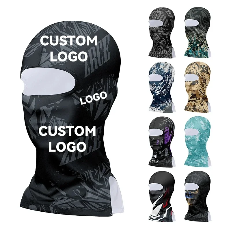 Sublimation Print Balaclava With Side Slit Split Hem Breathable Full Face Ski Mask Headgear for Cycling Motorcycling Fishing