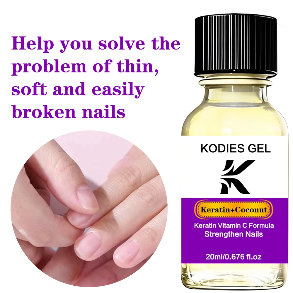 KODIES GEL Keratin Kokosnuss Nagelhautöl Stärkung der Nägel Vitamin C Formel Nail Art Behandlung Wachstum Verjüngung Öl Reparatur Nagel