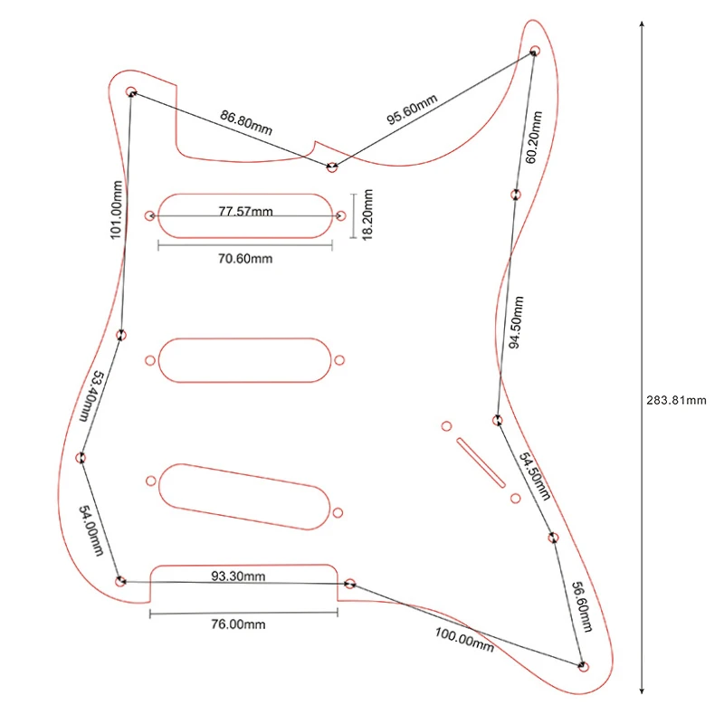 11 Screw Hole Guitar Pickguard for USA/Mexico Fender Strat Standard SSS St Scratch Plate NO Control Punch Holes Multi Colour