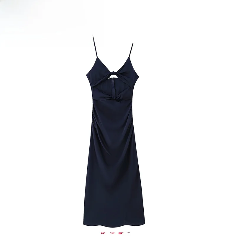 

JNLEAOG Ele Летнее женское платье с вырезами и узлами, модное, с бантом, без бретелек, из полиэстера, повседневное