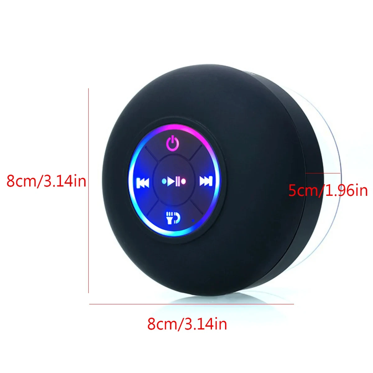 New Mini Portable Bluetooth Audio IPX4 Waterproof Led Lights Bathroom Outdoor Large Suction Cup Can Be Adsorbed Wall Speaker