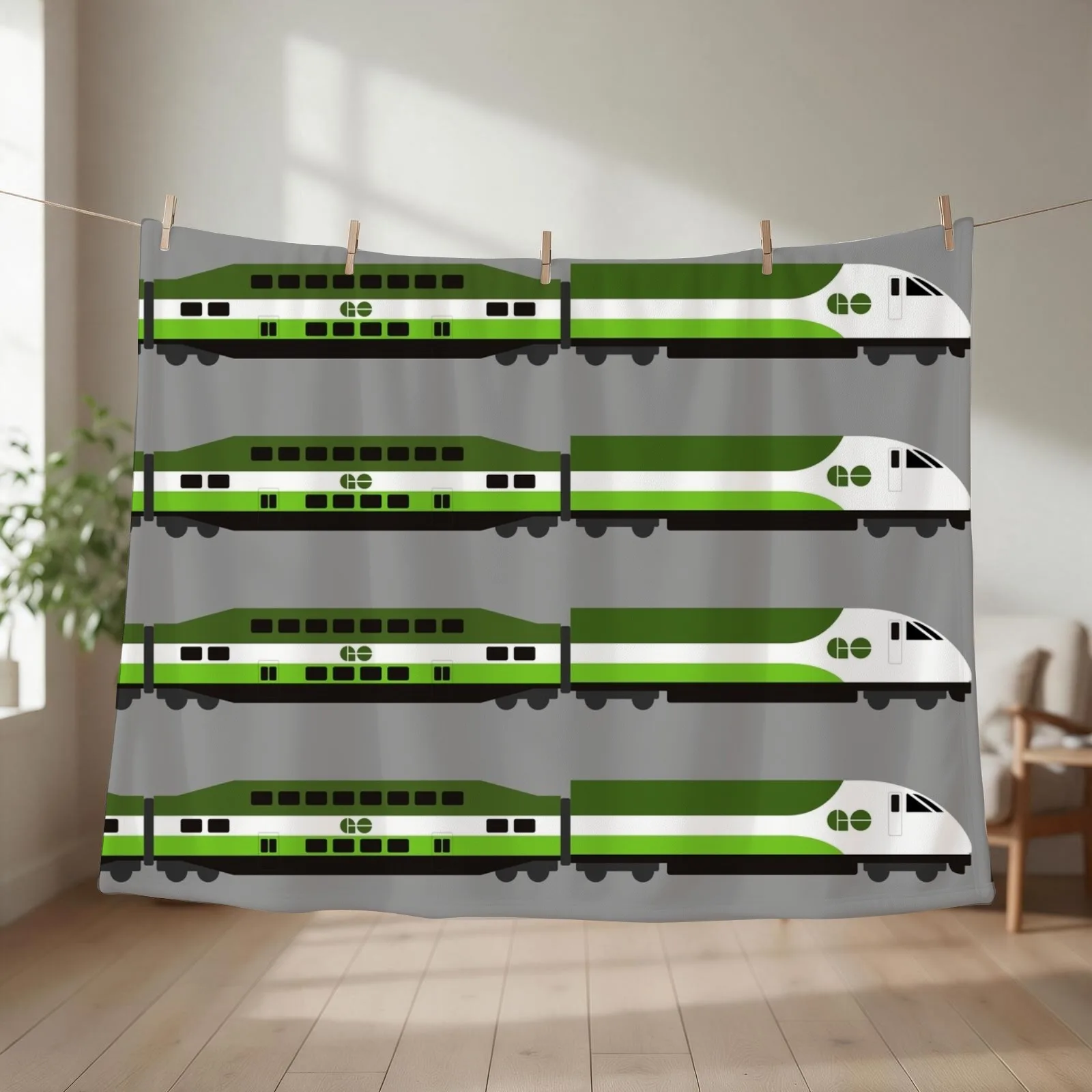 Go Train Go Throw Blanket couch cozy soft plush fuzzy picnic outdoor blanket