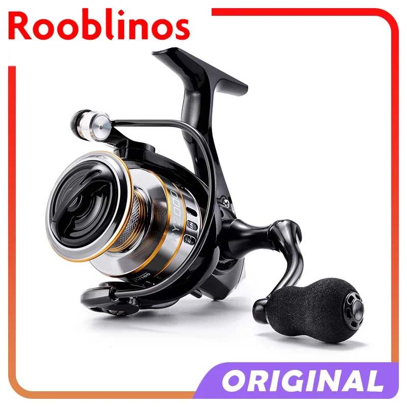 Rooblinos-Moulinet de pêche à tambour fixe série 1000-7000, équipement ultraléger à traction maximale de 15kg, adapté au surfcasting, à la turlutte en eau salée