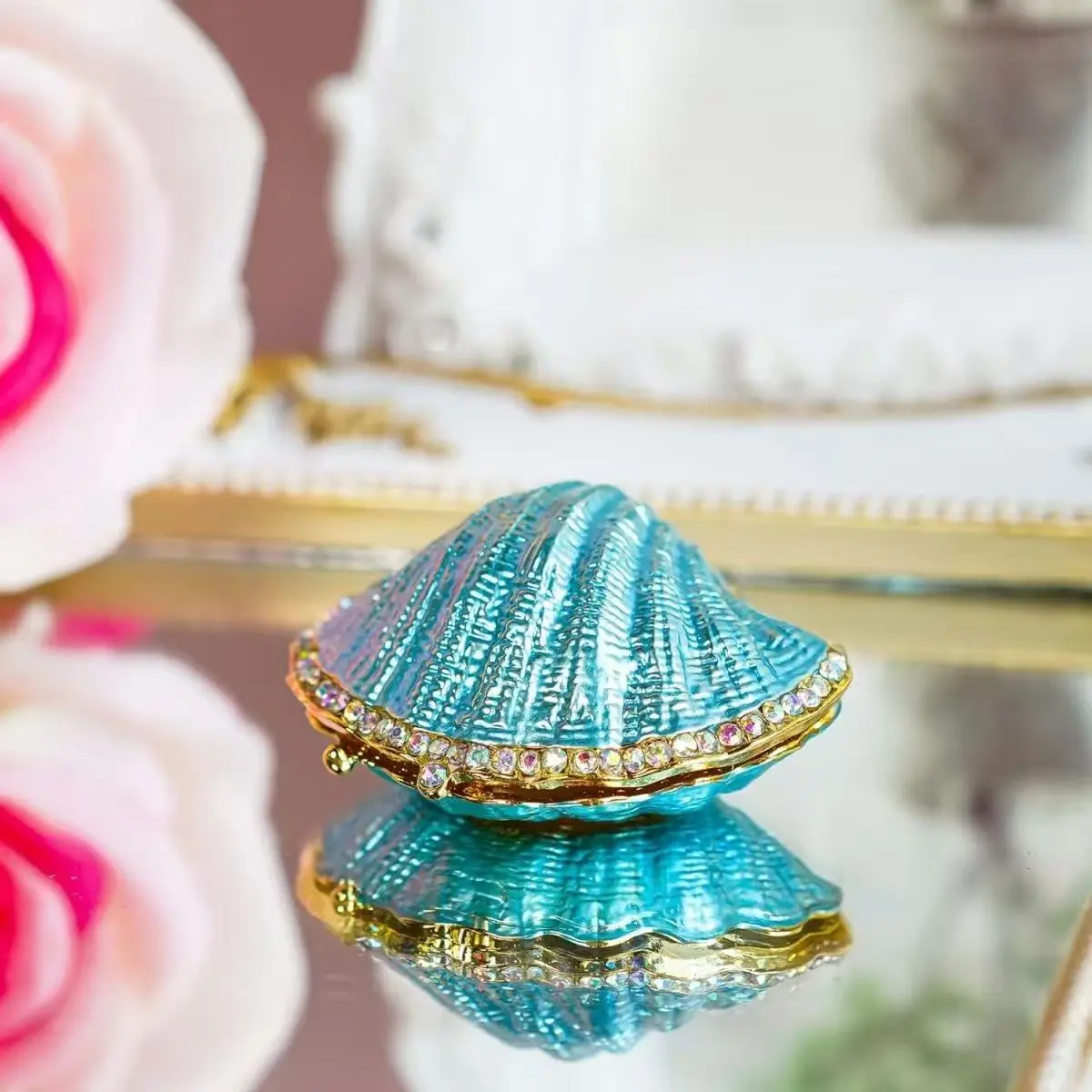 

Shell Jewelry Box Proposal Ring Packaging Boxes Women's Ring Jewelry Storage Display Box Creative Handmade Wedding Gifts