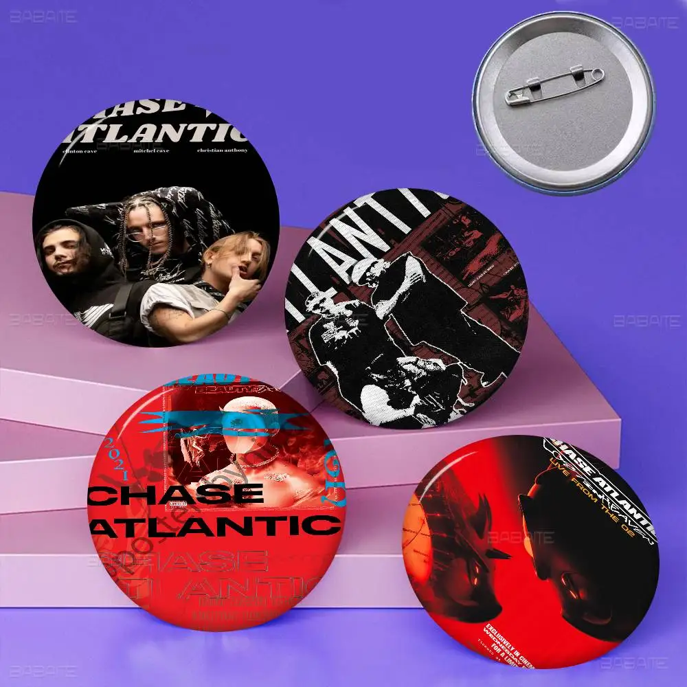 Band Album Cover C-Chase Atlantic Round Button Pins Slogan Creative Brooches Backpack Clothes Decoration Fashion Cartoon Gifts