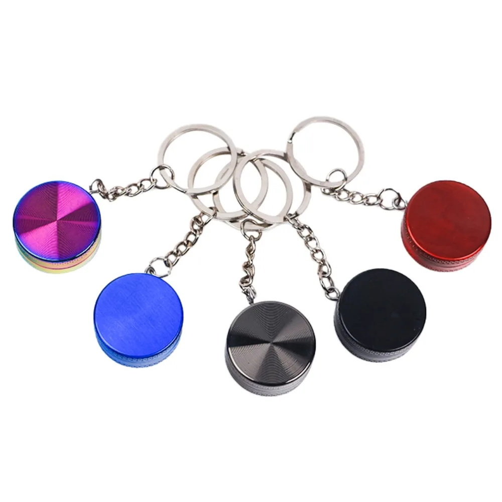 30mm Keychain Style Metal Herb Grinder Crusher Two Layer Manual Tobacco Grinder Portable Smoking Accessories