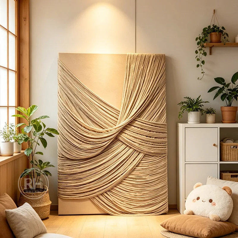 Pure hand-woven 3D three-dimensional art living room restaurant hotel homestay high-end sense model room decoration