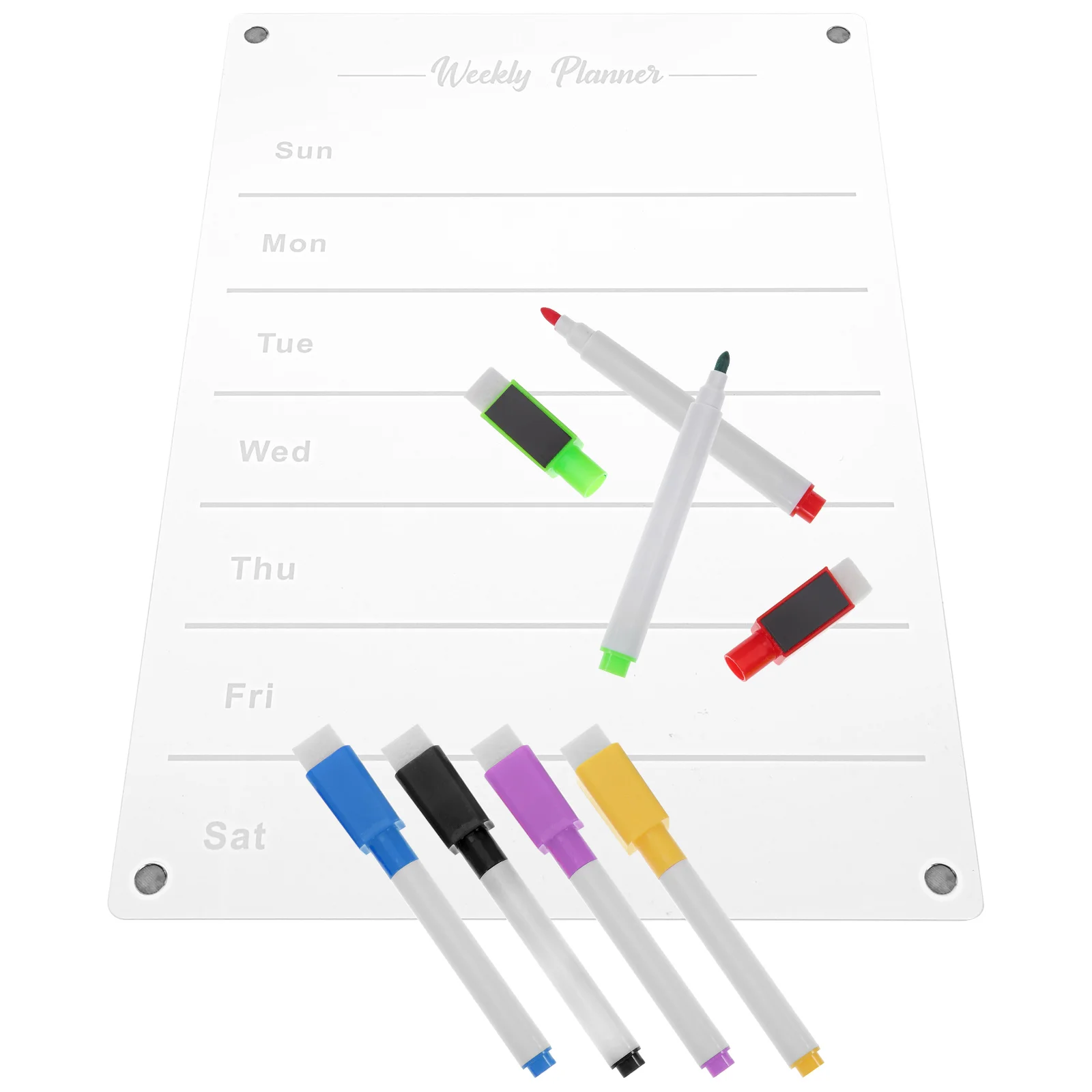 Magnetic White Board Weekly Plan Message Planner Schedule Clear Planning Daily Wall Transparent for Refrigerators